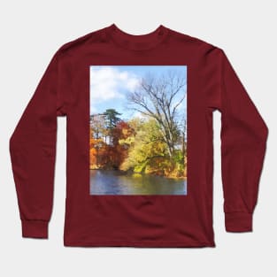 House by Lake in Autumn Long Sleeve T-Shirt